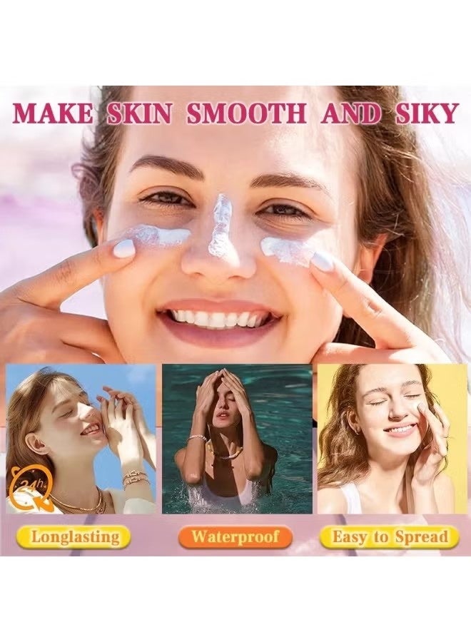 ليبليس تبييض كريم واقي شمسي مرطب 60 مل ، كريم واقي شمسي ورد Spf 90 + حماية عالية من الأشعة فوق البنفسجية بالإضافة إلى واقي شمسي حساس للجلد منعش للشمس الكتلة العناية بالبشرة ، إضاءة تبييض الوجه لوشن واقي شمسي - Image 5