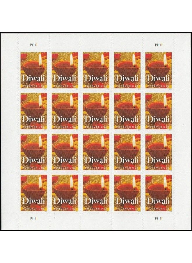 USPS Diwali Pane Of 20 Forever Postage Stamps Scott 5142  - Image 2