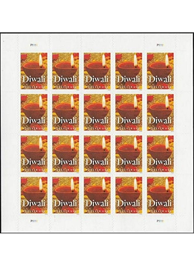 USPS Diwali Pane Of 20 Forever Postage Stamps Scott 5142  - Image 1