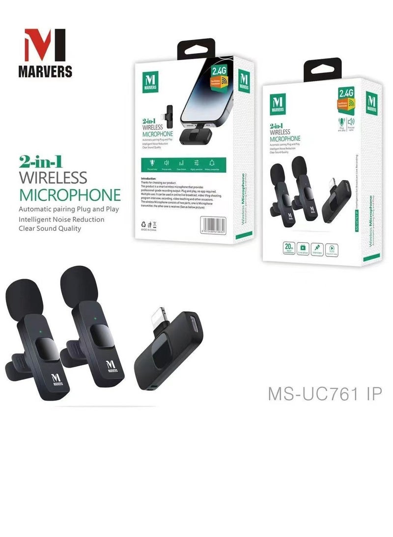 MARVERS Dual Wireless Microphone For iPhone Devices Professional Microphone For Mobile Phone and Live Broadcast - Image 2