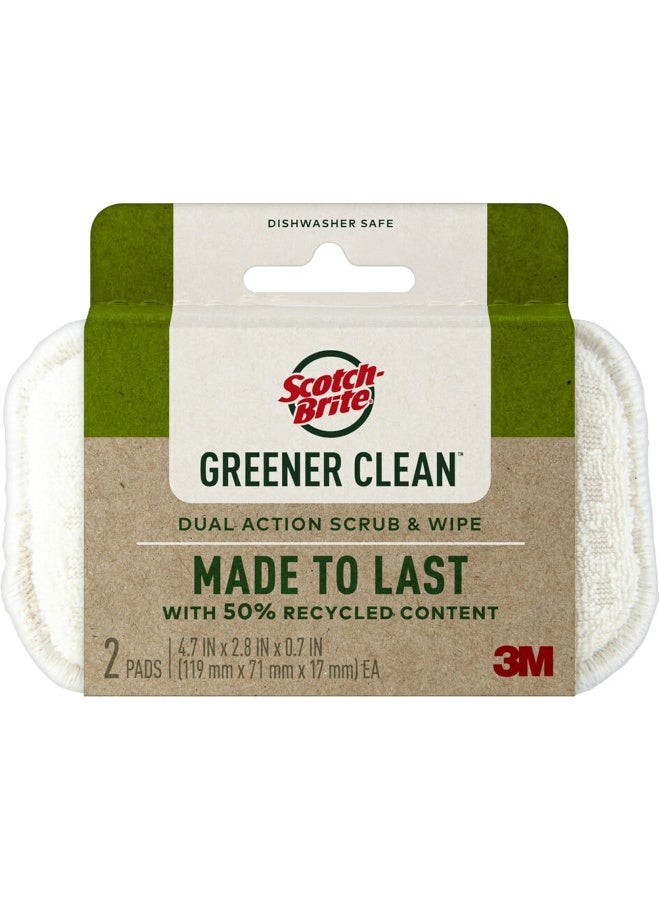 Scotch Brite تنظيف أخضر™ اسفنجة مزدوجة العمل ومسح، 92773-2-SW، 2/عبوة