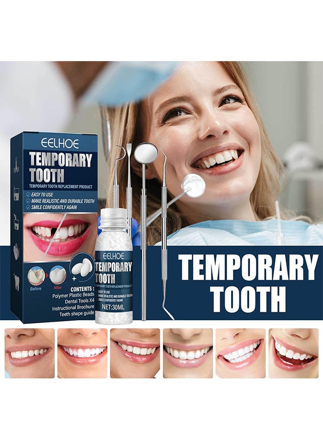 EELHOE Temporary Teeth Repair Kit, Tooth Repair Kit For Missing Teeth, Cavity Filler For Teeth, Temp Tooth Beads With 4 Dental Tools, Repair Missing Or Broken Teeth, Snap On Instant And Confident Smile - Image 2