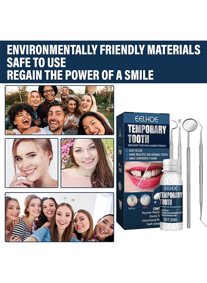 EELHOE Temporary Teeth Repair Kit, Tooth Repair Kit For Missing Teeth, Cavity Filler For Teeth, Temp Tooth Beads With 4 Dental Tools, Repair Missing Or Broken Teeth, Snap On Instant And Confident Smile - Image 5