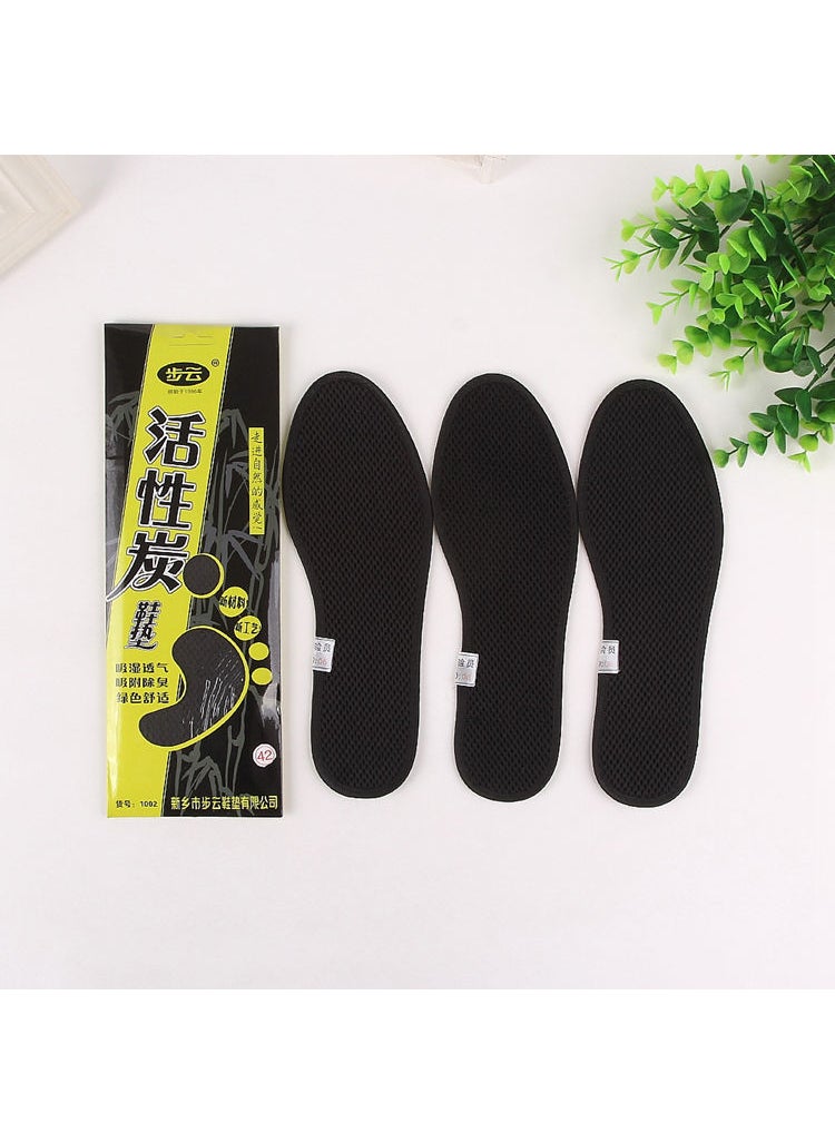 Generic Activated Carbon Insoles Sweat Absorption Anti-Odor Unisex 1002 Black 