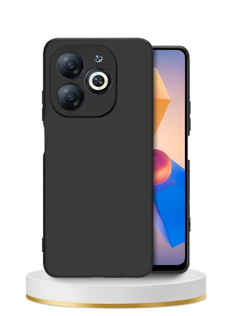 Techie غطاء خلفي أنيق من السيليكون TPU لهاتف Infinix Hot 40i - تصميم نحيف وناعم - أسود - Image 1