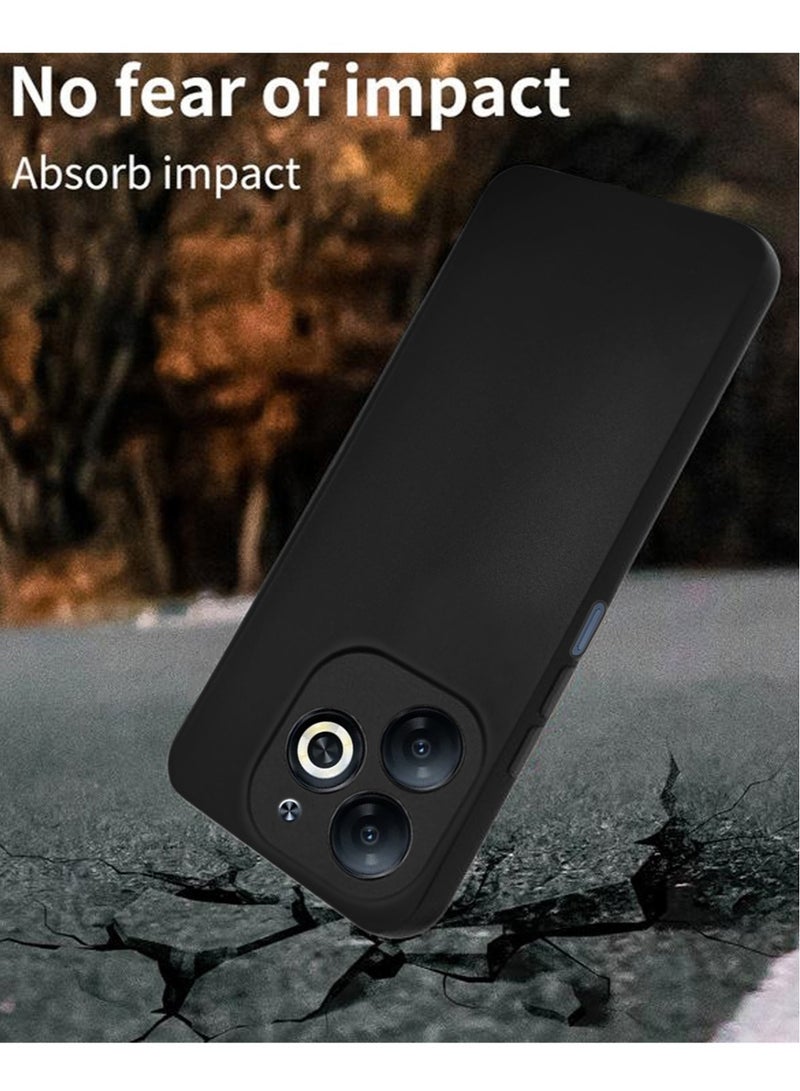 Techie غطاء خلفي أنيق من السيليكون TPU لهاتف Infinix Hot 40i - تصميم نحيف وناعم - أسود - Image 2