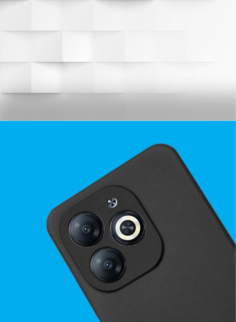 Techie غطاء خلفي أنيق من السيليكون TPU لهاتف Infinix Hot 40i - تصميم نحيف وناعم - أسود - Image 4