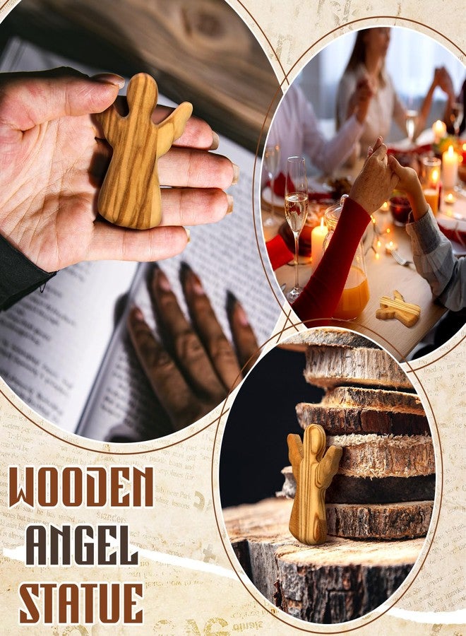 Geelin 6 Pcs Olive Wood Guardian Angel Comfort Pocket Angel with Mesh Bag Guardian Figurine Gifts for Relieve Anxiety Worry Religious Present for Christians Hospice Patients famliy Share - Image 4