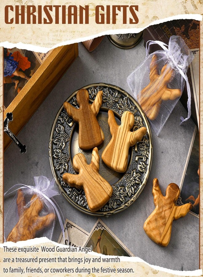 Geelin 6 Pcs Olive Wood Guardian Angel Comfort Pocket Angel with Mesh Bag Guardian Figurine Gifts for Relieve Anxiety Worry Religious Present for Christians Hospice Patients famliy Share - Image 5