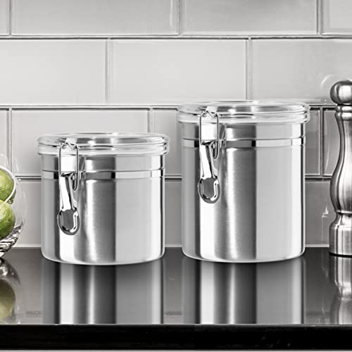 Oggi 36-Ounce Stainless Steel Canister with Clear Acrylic Lid and Locking Clamp - Image 2