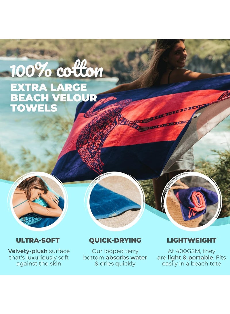 منشفة شاطئ كبيرة الحجم بتصميم لطيف، سريعة الجفاف للشاطئ أو حمام السباحة أو الحمام أو النزهات، كبيرة جدًا، مقاس اكس لارج (160 × 86 سم)، سميكة، محمولة، خفيفة الوزن، عالية الامتصاص للبالغين والرجال والنساء - Image 2