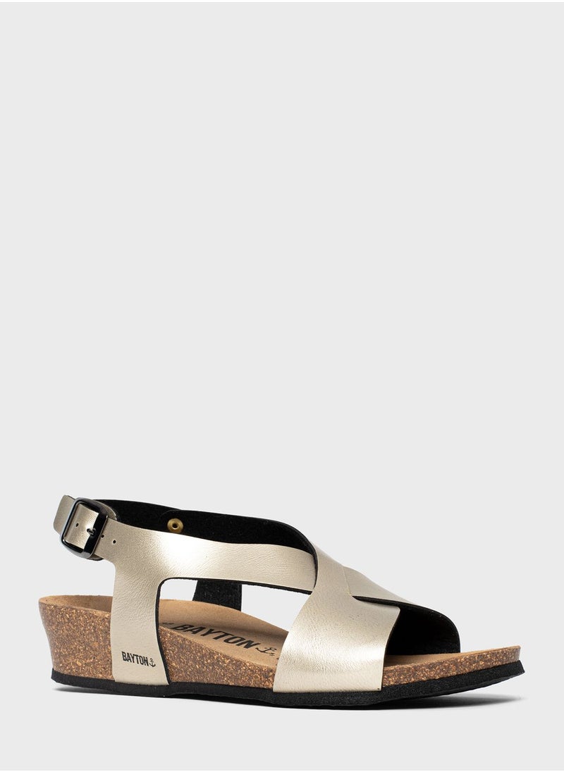 BAYTON - Salamanque Strappy Mid Heel Wedges - Image 1
