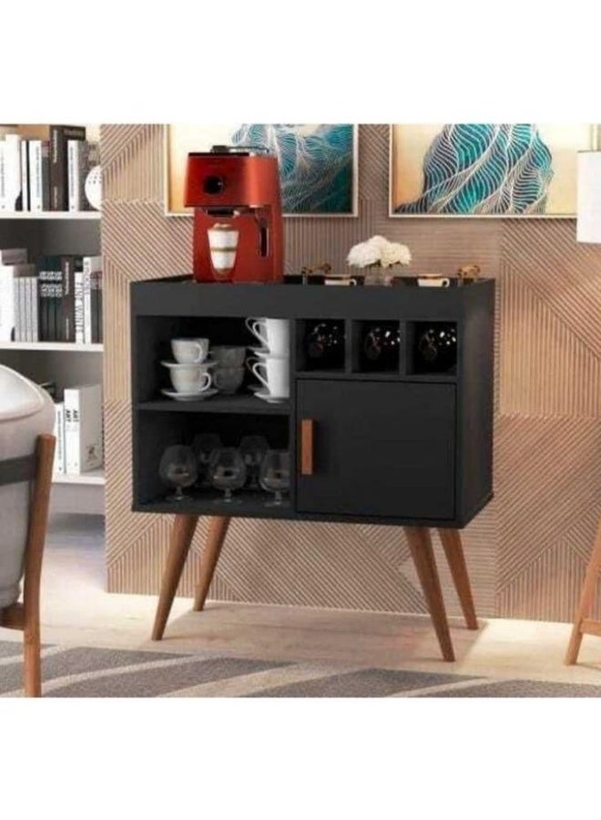 A modern black coffee corner adds a sense of luxury and comfort to your home every morning.