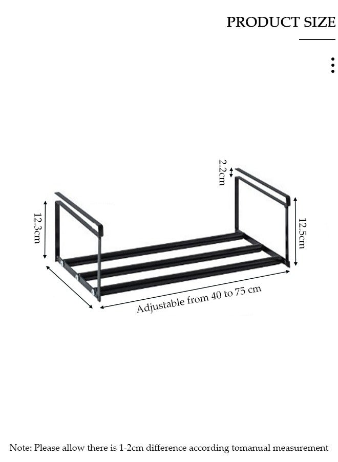 DUNISO Expandable Hanging Shoe Rack, Hanging Under Shelf Storing and Organization - for Shoe or Clothing Storage and Organization, Cabinet Shoe Rack White Retractable Hanging Under Shelf Storage Easy to Assemble - Image 2