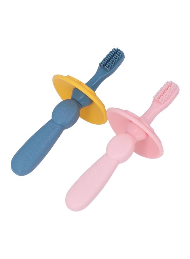 2Pcs Baby Silicone Toothbrush Ultra Soft Bristles Safe Detachable Design Infant Silicone Training Toothbrush