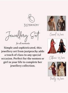 Just Peachy Just Peachy Elegant Women’s Green Studded Jewellery Set – Featuring a Stunning Necklace and Earrings with Vibrant Green Stones, Perfect for Special Occasions, Weddings, and Parties  - Image 5