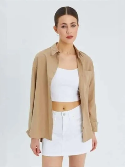 MixRay Mixray Long Sleeve Button-Up Shirt with Pocket