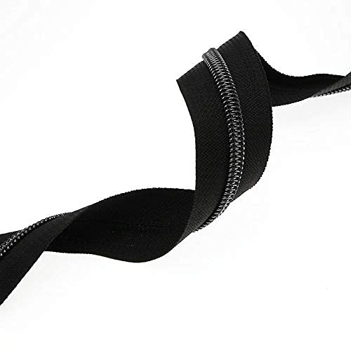 SHUNLI #5 Black Nickel Zippers by The Yard Bulk Metallic Nylon Coil Zipper Tape 10 Yards with 25Pcs Gunmetal Zipper Pulls for DIY Sewing Crafts Replacement Bags SHUNLI - Image 4