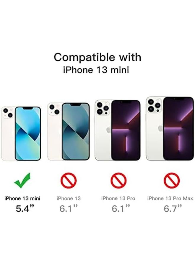 جي تيك جراب 5 في 1 لهاتف Iphone 13 Mini مقاس 5.4 بوصة مع قطعتين من واقي الشاشة وقطعتين من واقي عدسة الكاميرا غير قابل للاصفرار وغطاء كامل من الزجاج المقوى المقاوم للصدمات لهاتف شفاف - Image 3