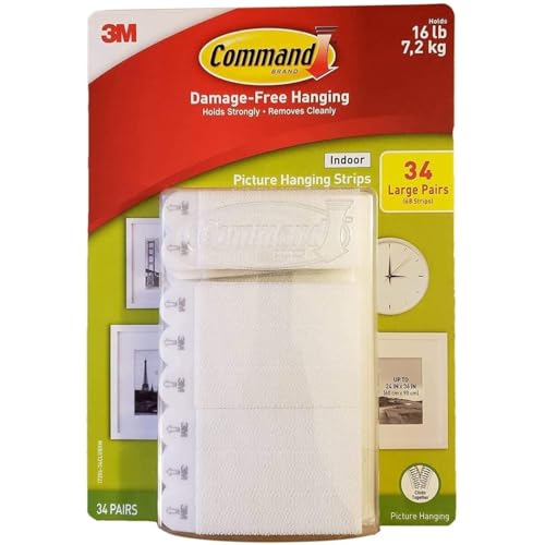 Command Command Indoor Picture Hanging Strips 34 Large Pairs 68 Total Strips