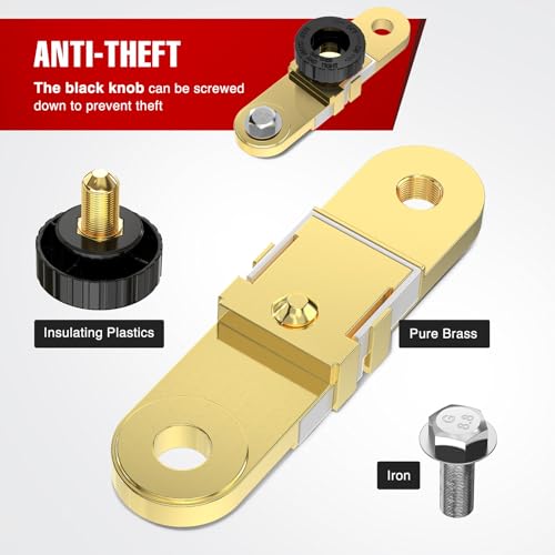 Nilight Side Post Battery Switch Heavy Duty 12DVC 125A Negative Kill Power Master Cut Off Isolator with Knob Quick Disconnect for Car Auto Truck Boat RV ATV - Image 4