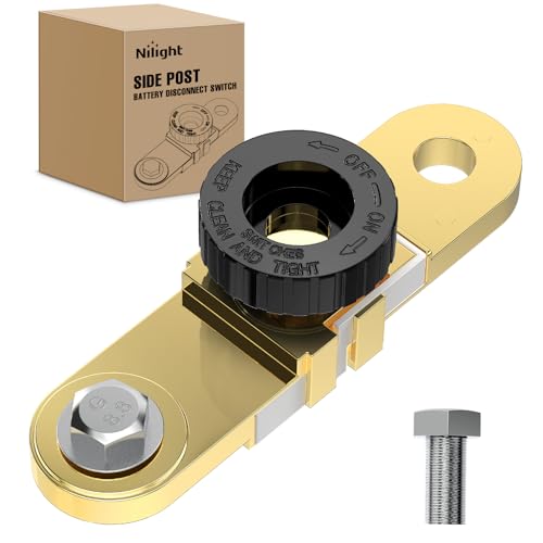 Nilight Side Post Battery Switch Heavy Duty 12DVC 125A Negative Kill Power Master Cut Off Isolator with Knob Quick Disconnect for Car Auto Truck Boat RV ATV - Image 1