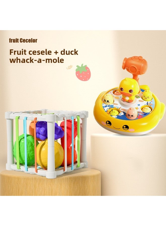 Touch Ball Children's Toy Fruit Touch Ball Baby Hand Grip Training Baby Can Bite Plug Sele-Specifications:yss005-1C  + HFD013-2 Yellow ] - Image 1