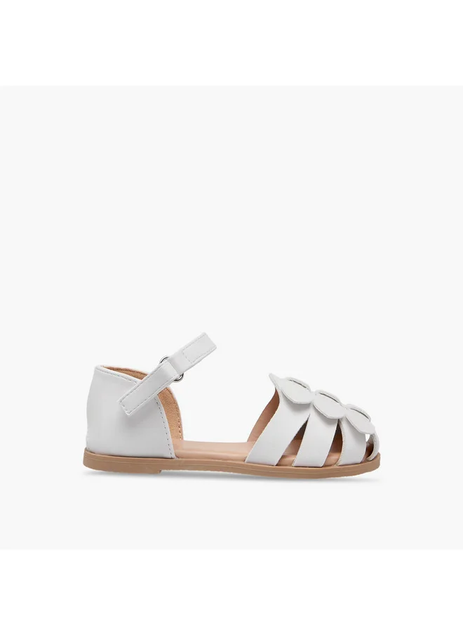 Flora Bella By Shoexpress Girls Bow Accent Sandals with Hook and Loop Closure