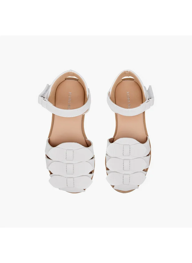 Flora Bella By Shoexpress Girls Bow Accent Sandals with Hook and Loop Closure