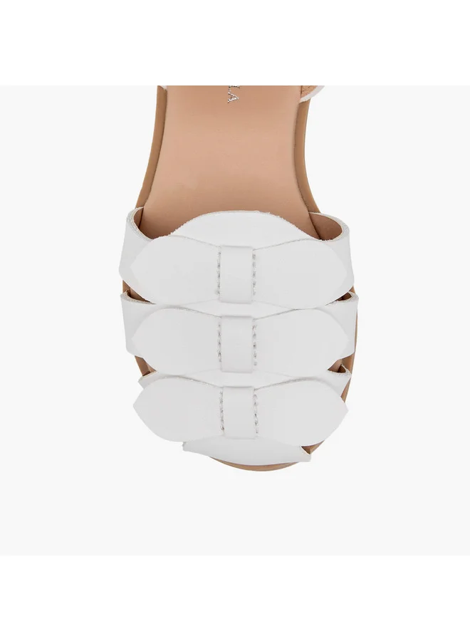 Flora Bella By Shoexpress Girls Bow Accent Sandals with Hook and Loop Closure