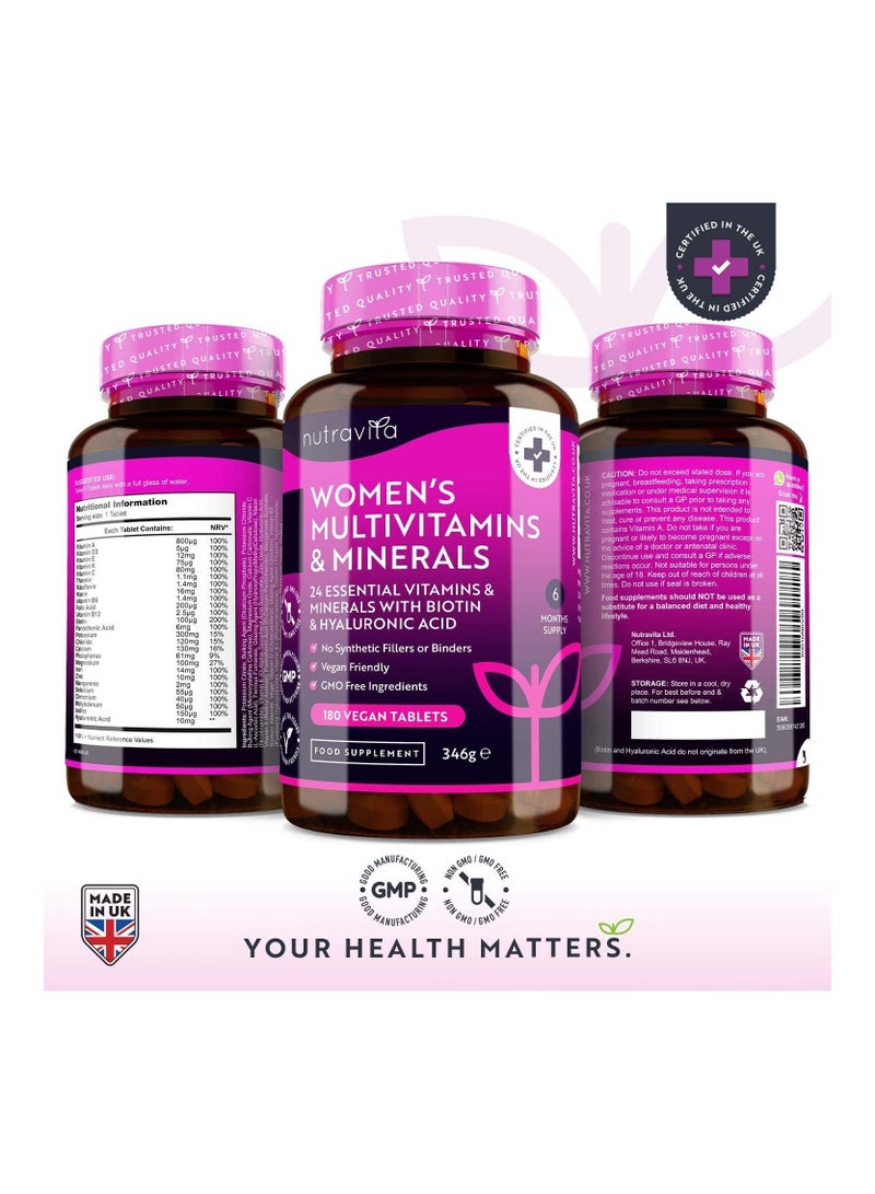 Nutravita Women's Multivitamins Hyaluronic Acid - 180 Vegan Tablets  - Image 2