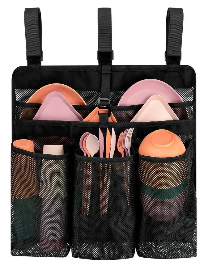 Hagsfire Camping Dish Drying Bag, Collapsible, Portable Mesh Drainer Rack for RV, Travel Trailers & Outdoor Kitchens, Space-Saving, Quick-Dry Organizer for Plates, Cups & Utensils (Black) - Image 1