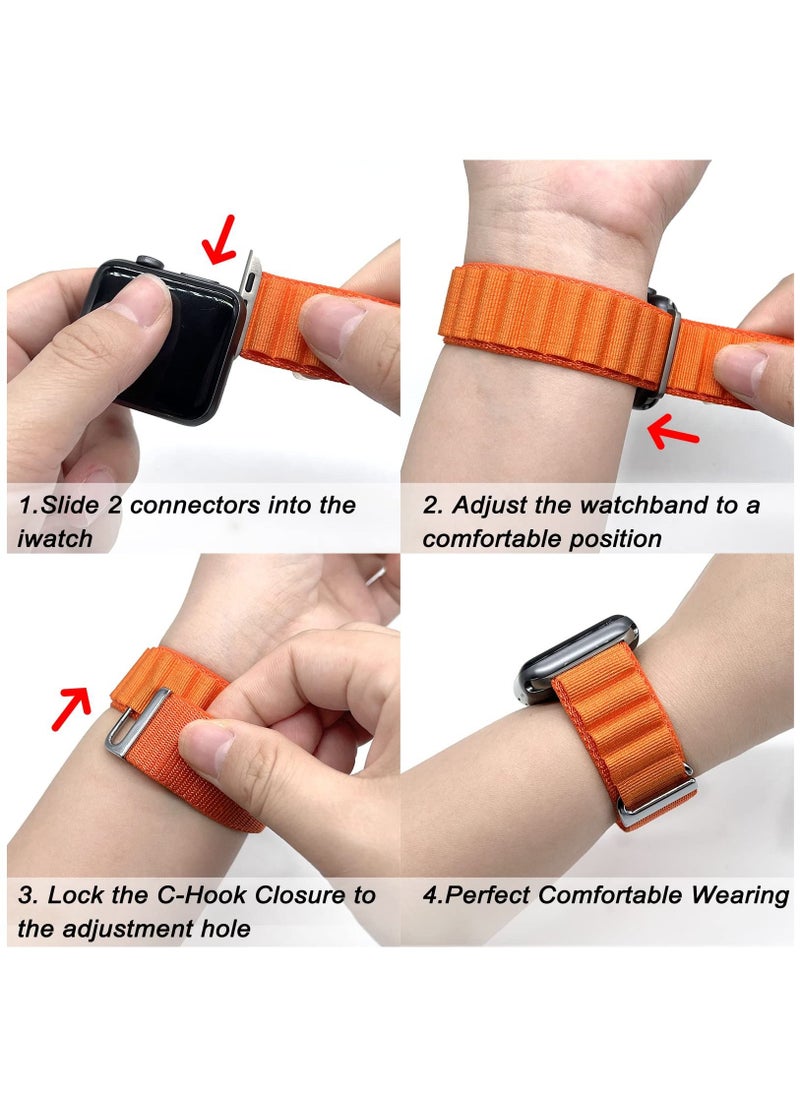 BORTONY Apple Watch Band Alpine Loop Band 38mm 40mm 41mm Pack of 2 for Men Women Nylon Woven Sport Strap Compatible with iWatch Series 8 Ultra 7 SE 6 5 4 3 2 1  - Image 4