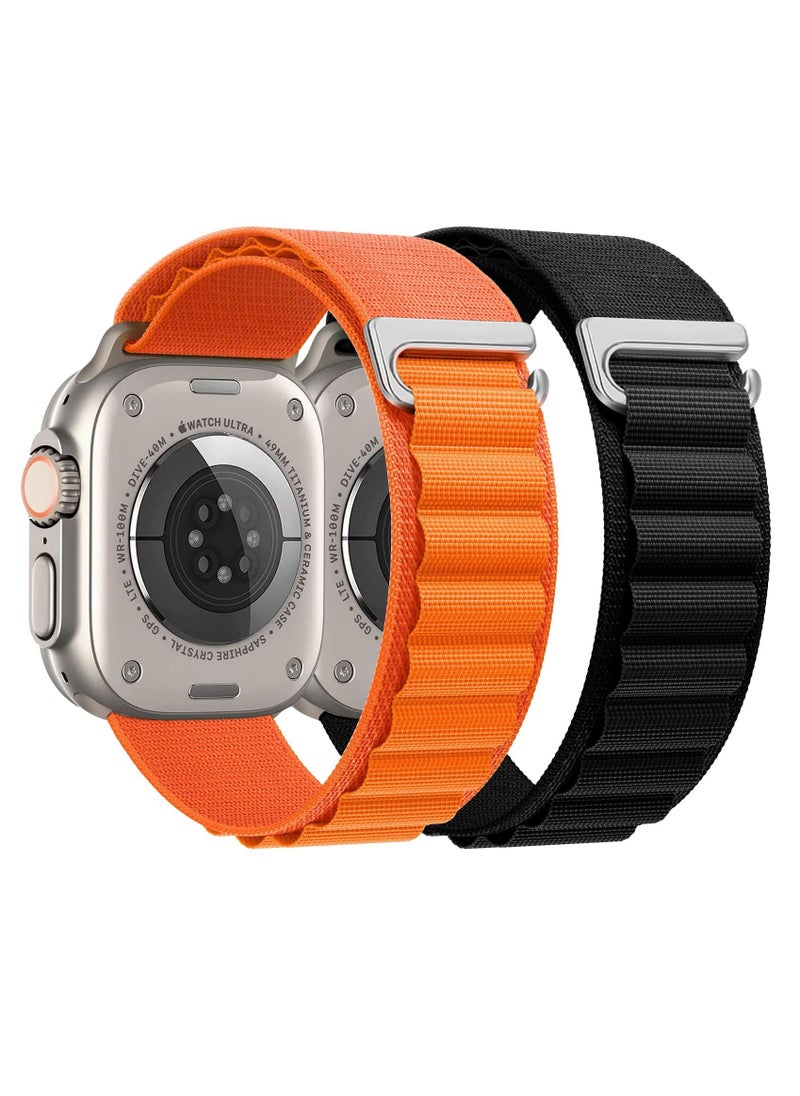 BORTONY Apple Watch Band Alpine Loop Band 38mm 40mm 41mm Pack of 2 for Men Women Nylon Woven Sport Strap Compatible with iWatch Series 8 Ultra 7 SE 6 5 4 3 2 1  - Image 1