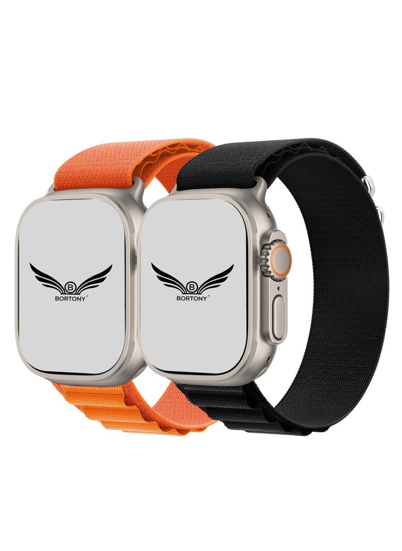 BORTONY Apple Watch Band Alpine Loop Band 38mm 40mm 41mm Pack of 2 for Men Women Nylon Woven Sport Strap Compatible with iWatch Series 8 Ultra 7 SE 6 5 4 3 2 1  - Image 2