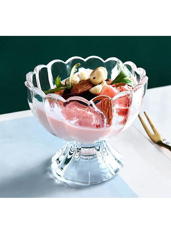 Kosh Crystal Clear Dessert Bowl Set - Ice Cream & Fruit Salad Glass Bowls (Set of 6) - Image 2