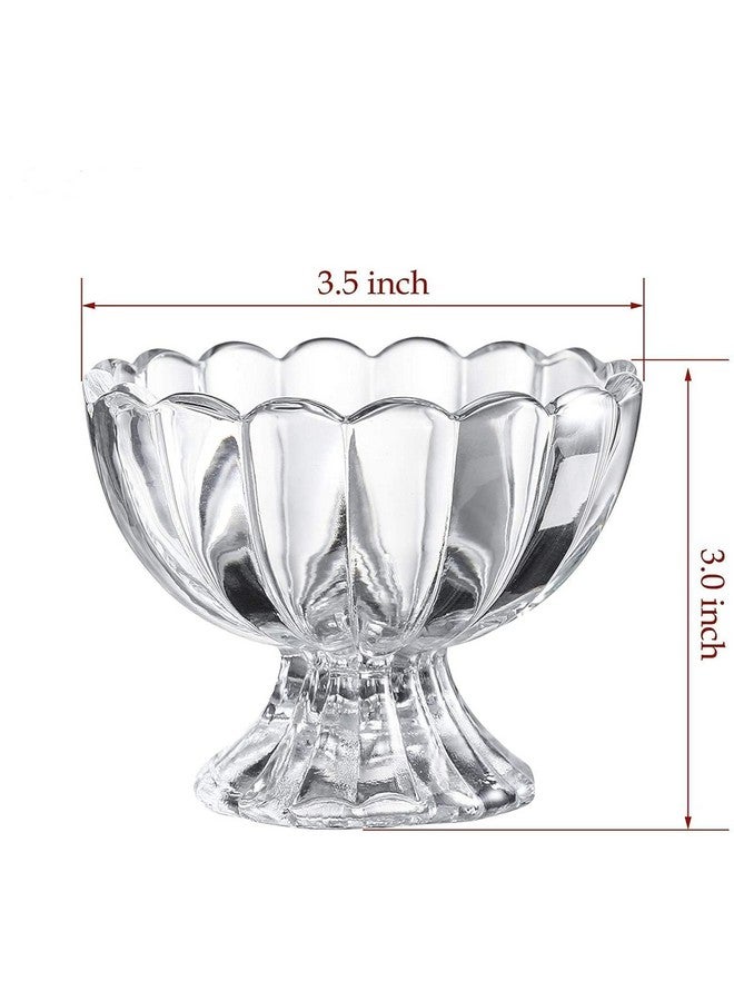 Kosh Crystal Clear Dessert Bowl Set - Ice Cream & Fruit Salad Glass Bowls (Set of 6) - Image 4