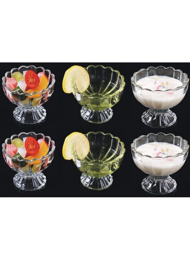 Kosh Crystal Clear Dessert Bowl Set - Ice Cream & Fruit Salad Glass Bowls (Set of 6) - Image 5