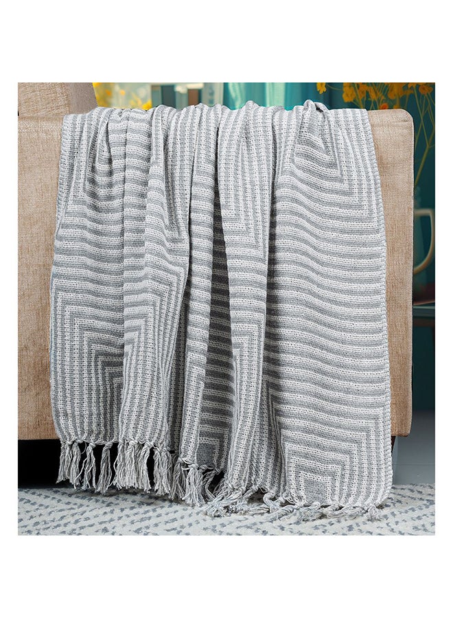 DANUBE HOME Danube Home Takisha Woven Cotton Throw 127x154 cm Ivory / Beige | 100% Cotton Soft Couch Small BlanketFor Sofas Living Room Bedroom  - Image 1
