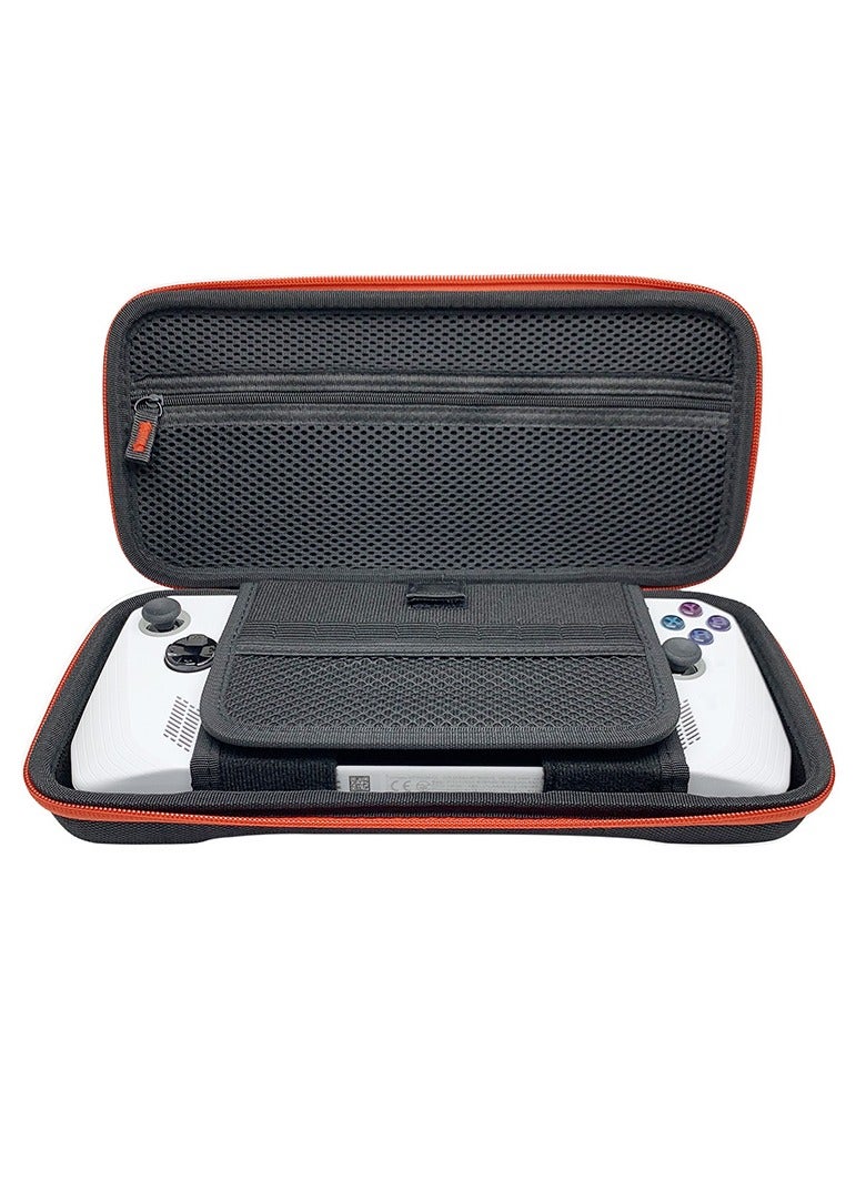 SYOSI Carrying Case for ROG Ally With Bracket Double Layer Zipper with Compartments Bright Hard Velvet Anti-Scratch Inner Layer Dustproof Dropproof Protection and Convenience for ROG Ally Black - Image 2