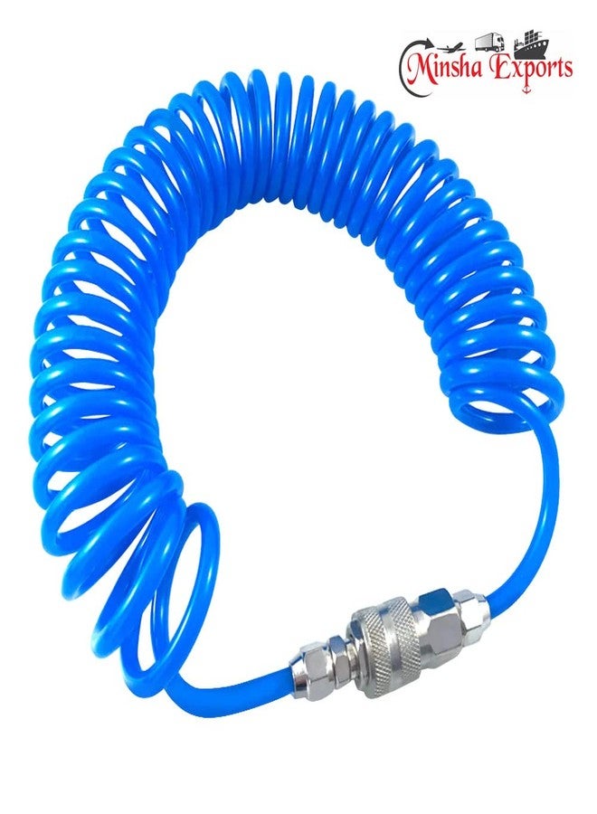 MINSALES ® Heavy Duty Industrial Use Polyurethane Pneumatic Air Compressor Tubing PU Hose Tube 5 To 10 meter with SP30+PP30-1/4 BSP Hose Pipe (color Blue) (5) - Image 2