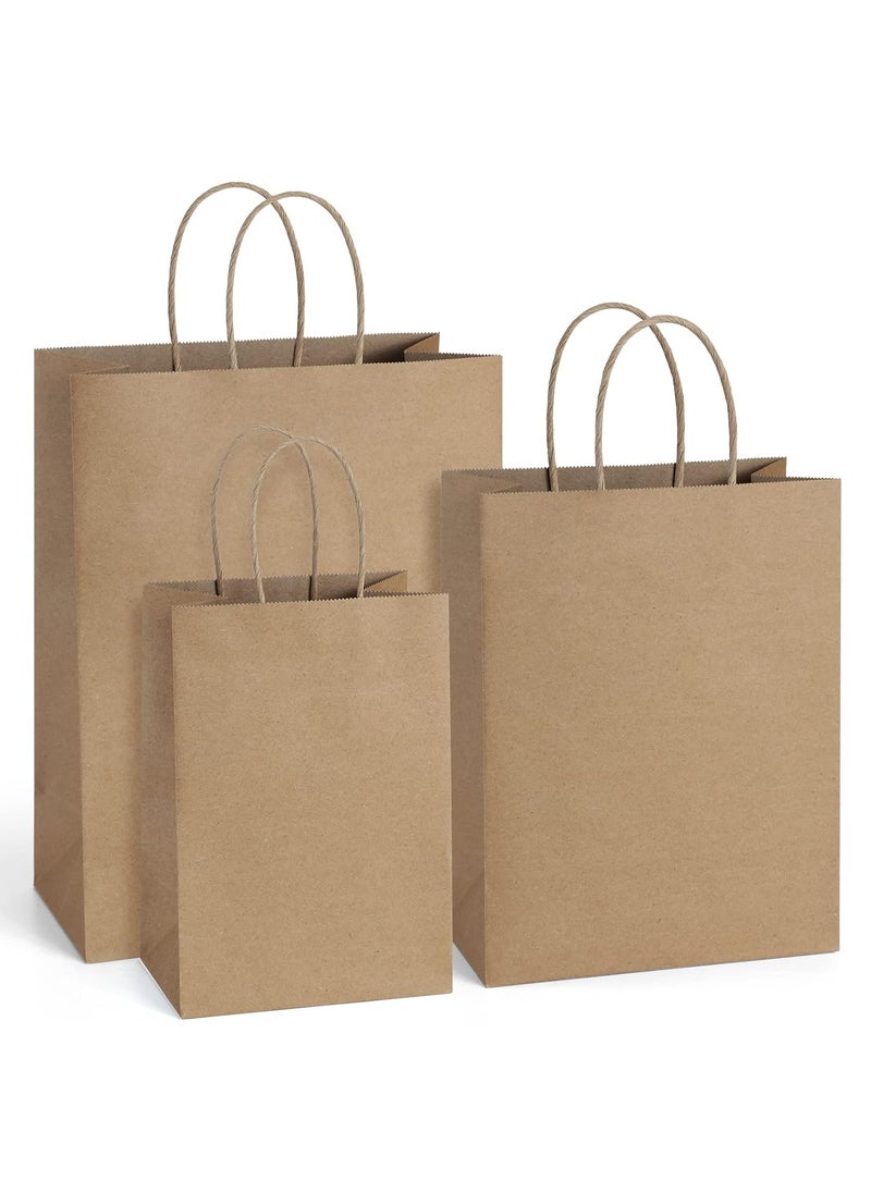 BagDream - BagDream Kraft Paper Bags 5x3x8& 8x4.25x10& 10x5x13 25 Pcs Each, Gift Bags, Kraft Bags,Shopping Bags With Handles, Paper Shopping Bags, Craft Bags, Merchandise Bags, 100% Recyclable Paper - Image 1