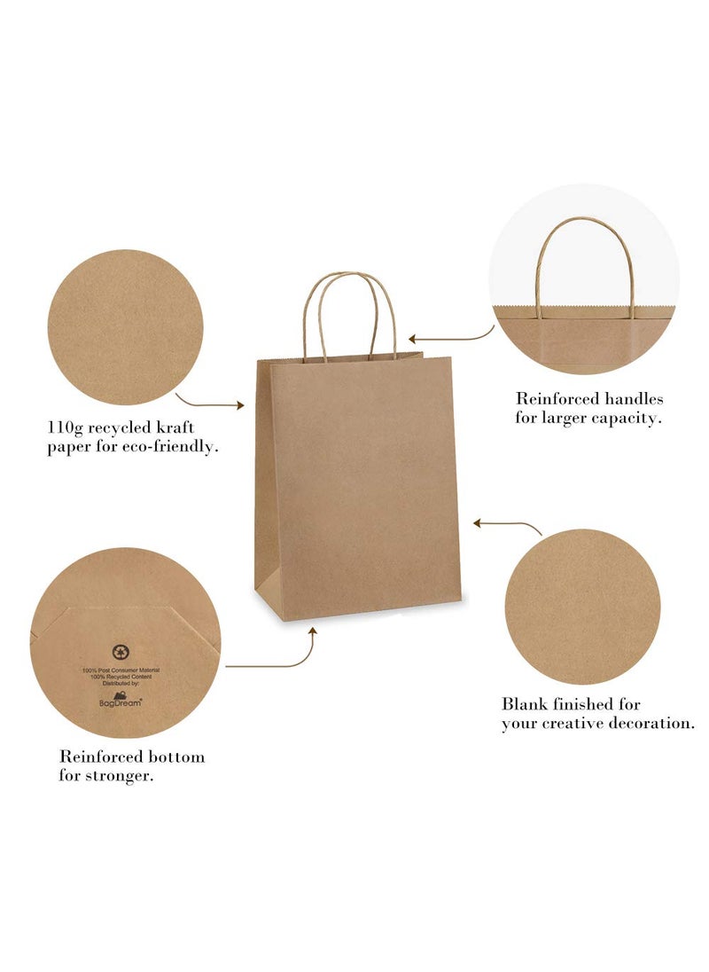 BagDream - BagDream Kraft Paper Bags 5x3x8& 8x4.25x10& 10x5x13 25 Pcs Each, Gift Bags, Kraft Bags,Shopping Bags With Handles, Paper Shopping Bags, Craft Bags, Merchandise Bags, 100% Recyclable Paper - Image 1
