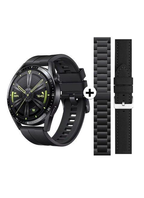 SK 37 Full AMOLED Screen Smart Watch with 3 Strap and Wireless Charging