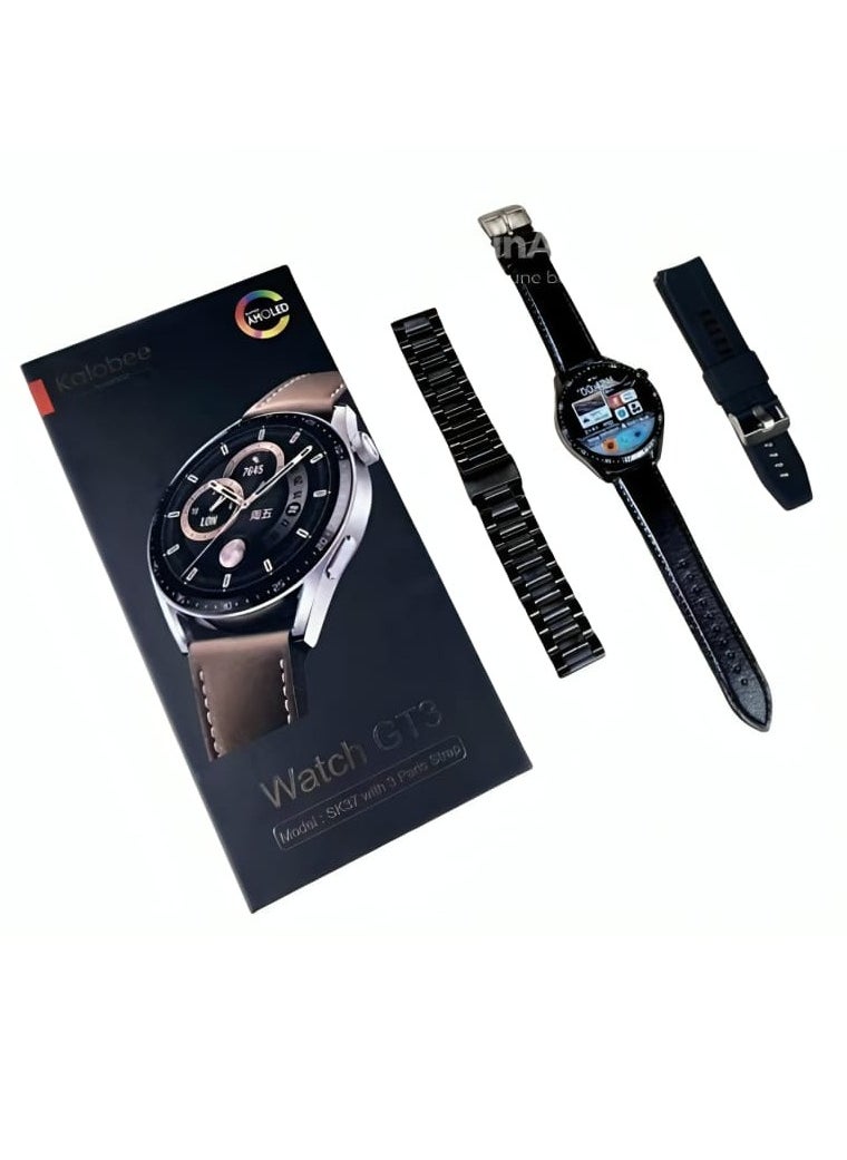 Kalobee - SK 37 Full AMOLED Screen Smart Watch with 3 Strap and Wireless Charging - Image 1