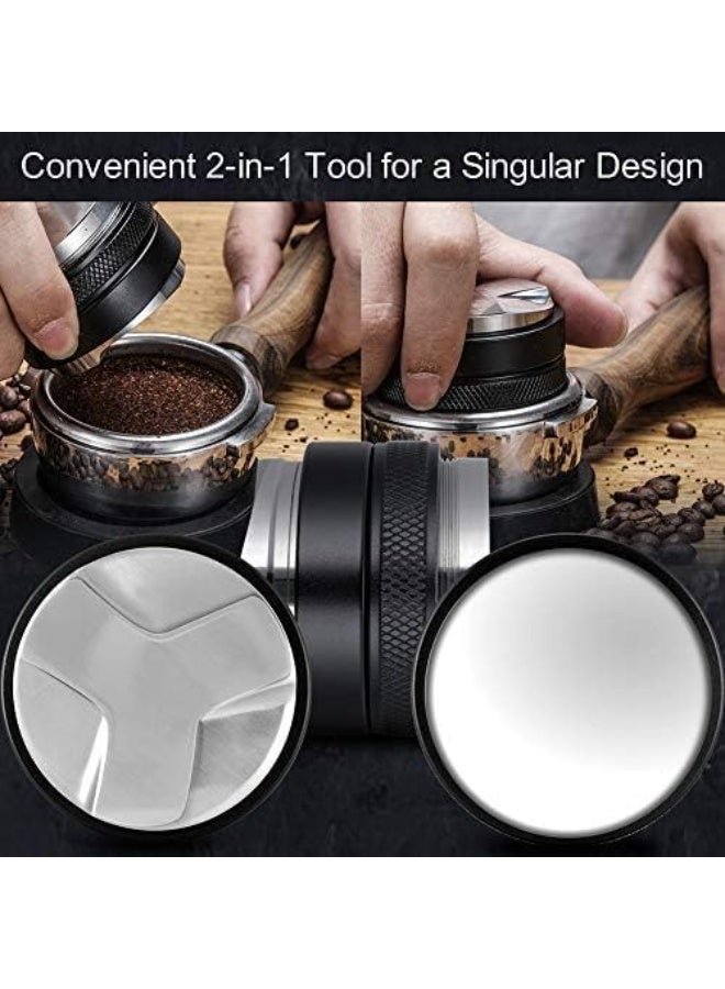 53 مم موزع القهوة والتلاعب ، مزدوج رأس مستوى القهوة تناسب 54 مم Breville Portafilter ، قابل للتعديل العمق - المهنية الإسبريسو اليد التلاعب - Image 5