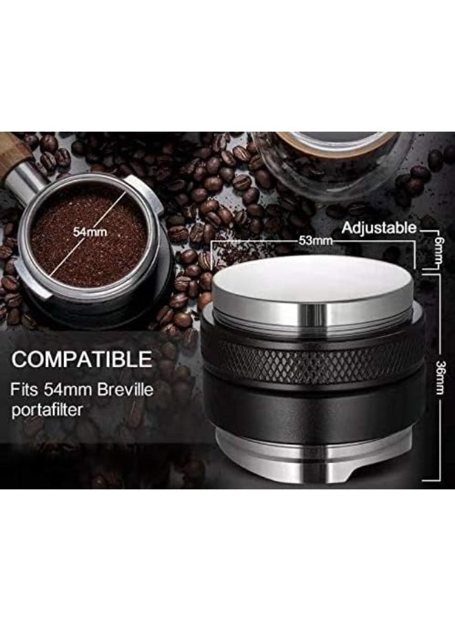 53 مم موزع القهوة والتلاعب ، مزدوج رأس مستوى القهوة تناسب 54 مم Breville Portafilter ، قابل للتعديل العمق - المهنية الإسبريسو اليد التلاعب - Image 3