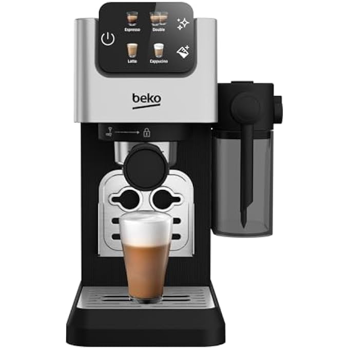 Beko Digital Espresso 15 Bar Pressure 11L Capacity 300Ml Milk Container Lcd Screen 1628 Watts Ground Bean Storage Cep5304X  Stainless Steel - Image 1