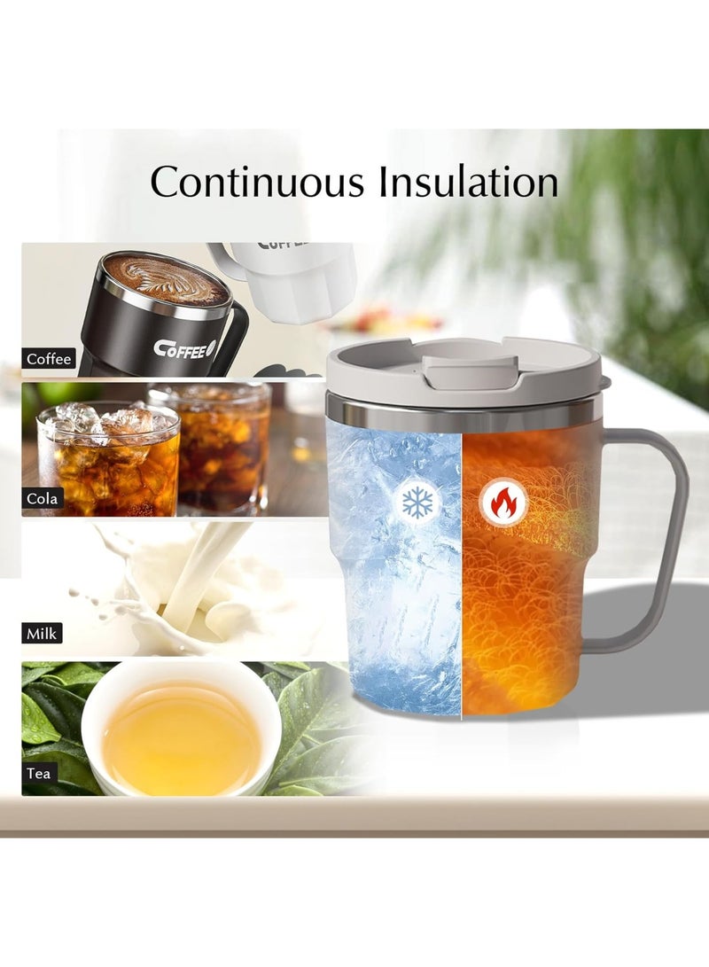 Arabest 304 Stainless Steel Liner, 400ML Multi-Color Insulated Coffee Travel Mug with Handle Double Wall Insulated Mug with Lid Coffee Mug, Easy to Clean, White  - Image 4