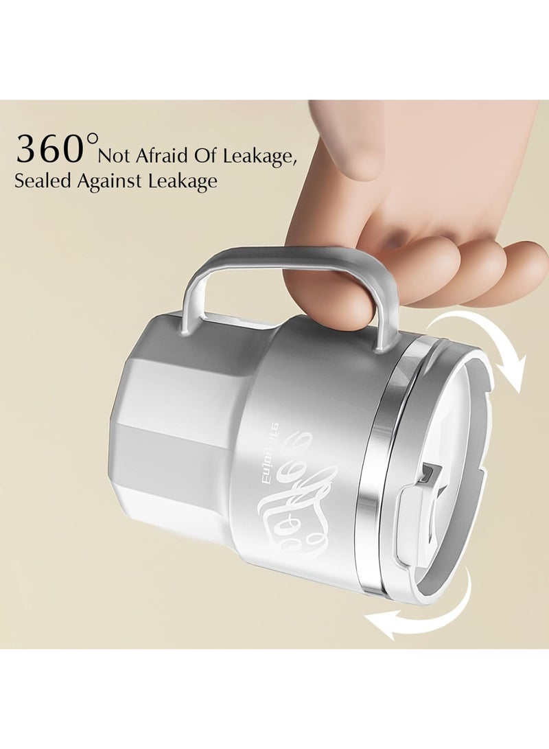Arabest 304 Stainless Steel Liner, 400ML Multi-Color Insulated Coffee Travel Mug with Handle Double Wall Insulated Mug with Lid Coffee Mug, Easy to Clean, White  - Image 5